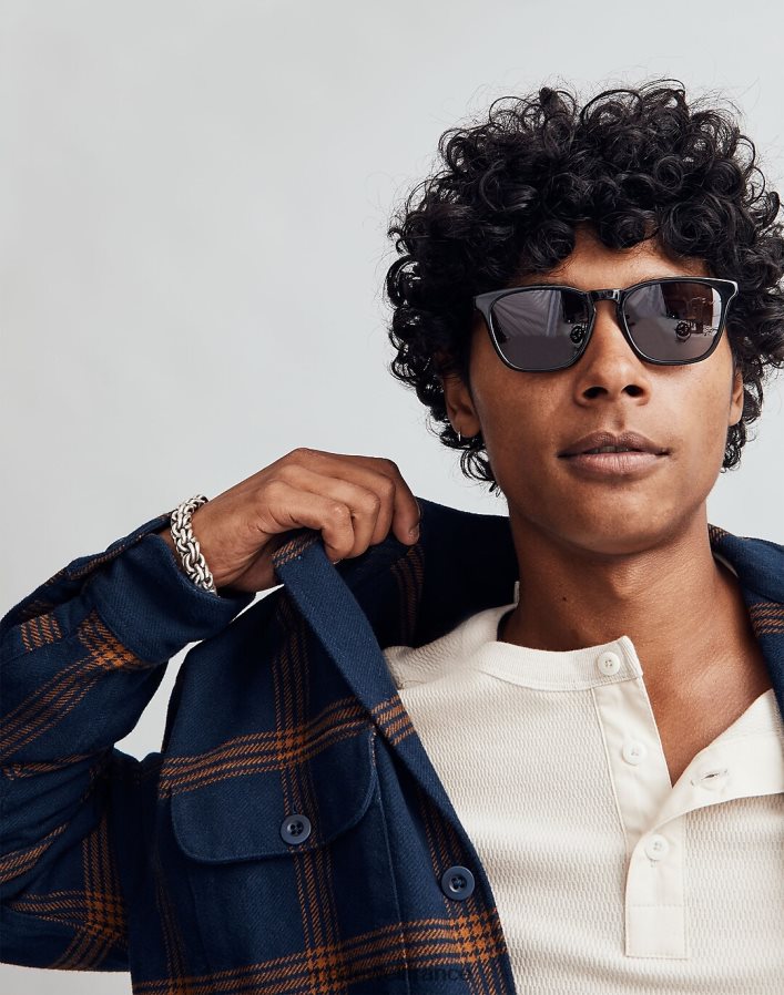 vêtements fr Madewell Hommes veste-chemise facile en flanelle brossée charbon noir DX8828309