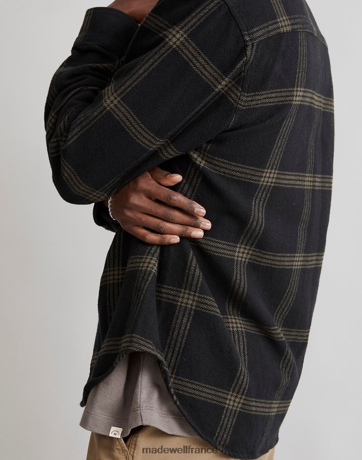 vêtements fr Madewell Hommes veste-chemise facile en flanelle brossée charbon noir DX8828310