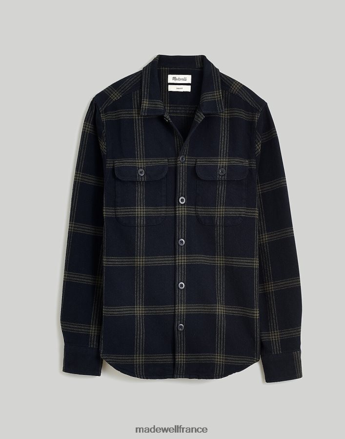 vêtements fr Madewell Hommes veste-chemise facile en flanelle brossée charbon noir DX8828310
