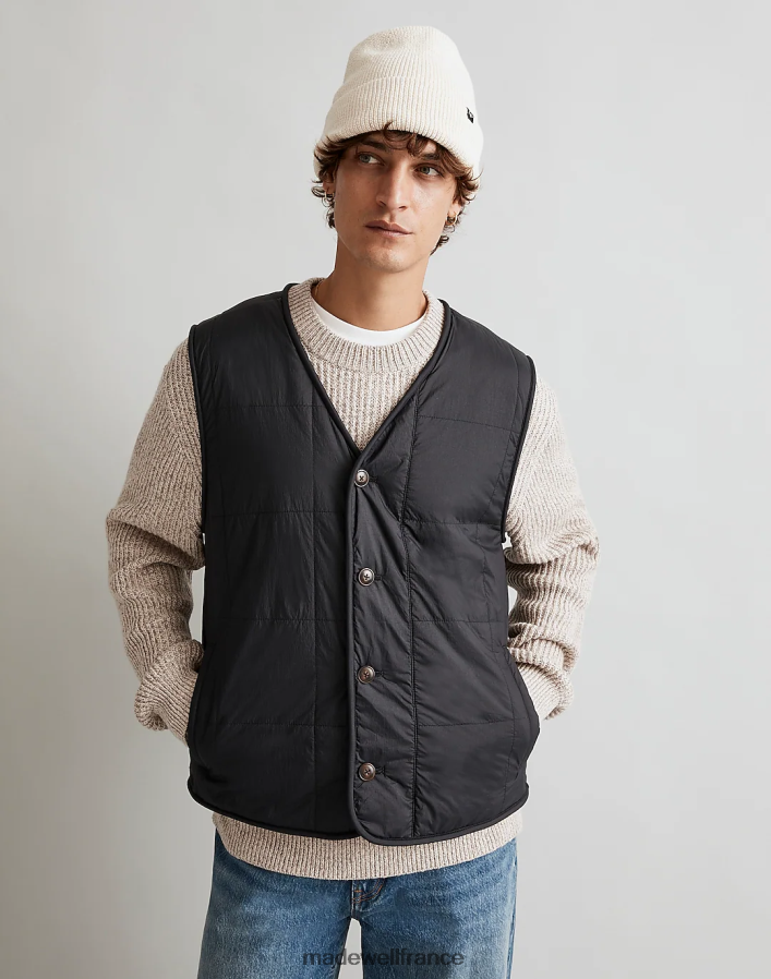 vêtements fr Madewell Hommes gilet doublé matelassé vrai noir DX8828103