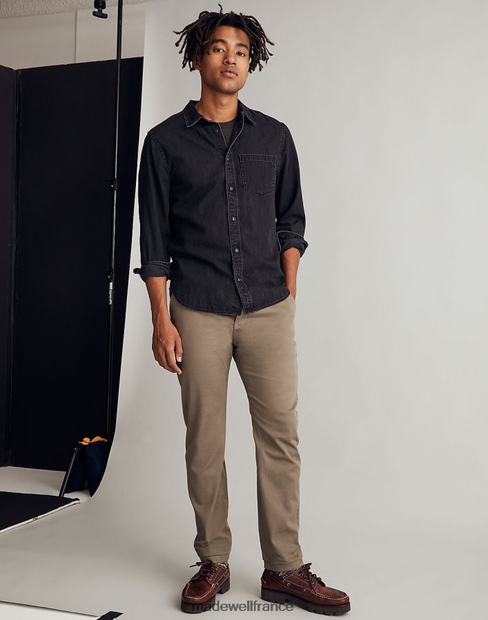 vêtements fr Madewell Hommes pantalon chino slim athlétique : édition coolmax charbon noir DX8828215