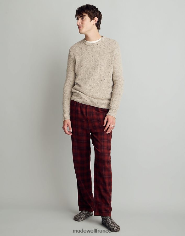 vêtements fr Madewell Hommes pantalon de pyjama en flanelle acajou bruni DX8828208