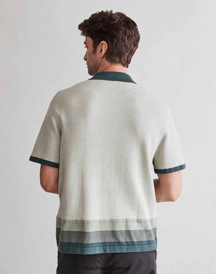 vêtements fr Madewell Hommes polo boutonné à manches courtes vert minuit DX8828233
