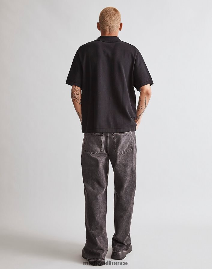 vêtements fr Madewell Hommes polo boutonné à manches courtes vrai noir DX8828234