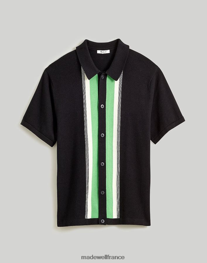 vêtements fr Madewell Hommes polo boutonné à manches courtes vrai noir DX8828234