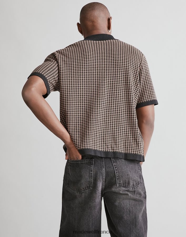 vêtements fr Madewell Hommes polo boutonné à manches courtes vrai noir DX8828237
