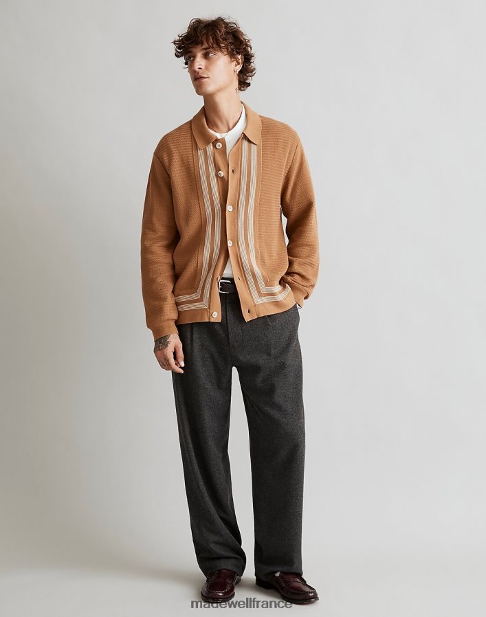 vêtements fr Madewell Hommes polo boutonné à manches longues bois tombé DX8828227