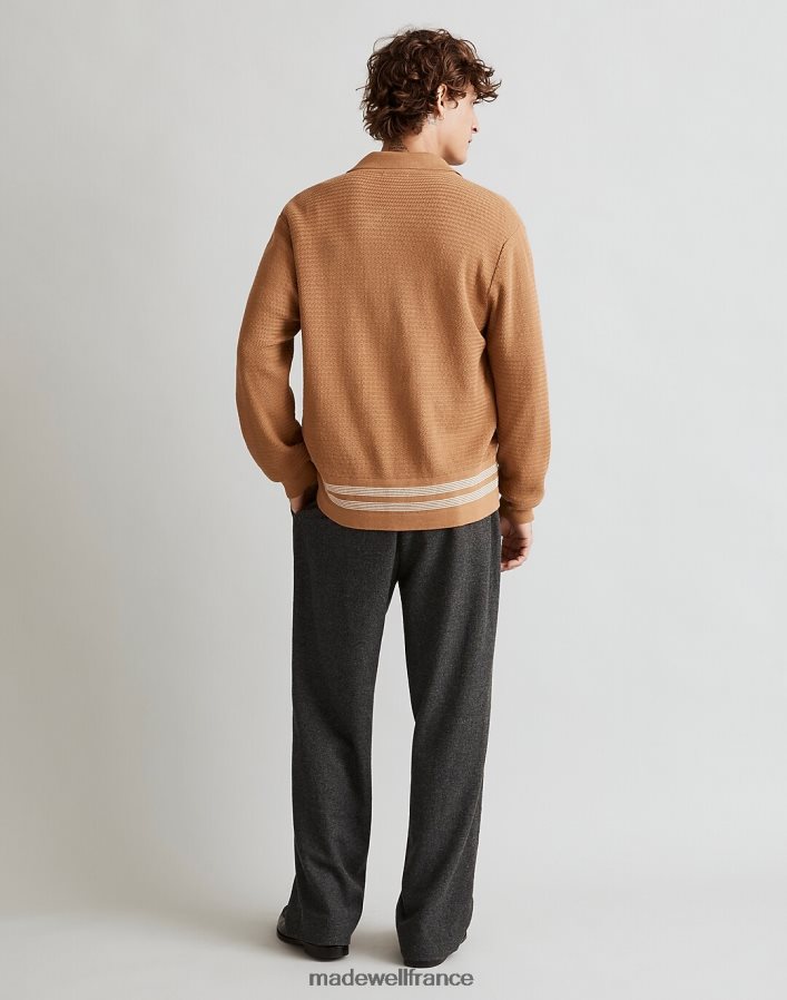vêtements fr Madewell Hommes polo boutonné à manches longues bois tombé DX8828227