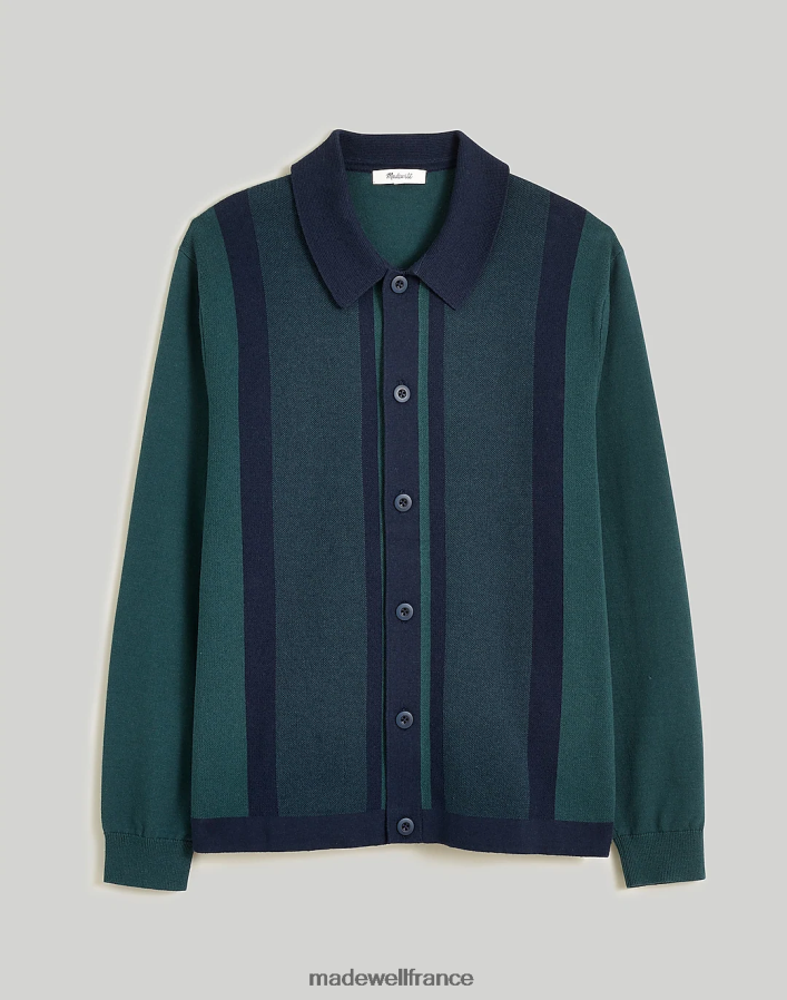 vêtements fr Madewell Hommes polo boutonné à manches longues vert minuit DX8828229
