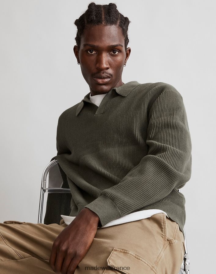 vêtements fr Madewell Hommes polo pull à manches longues et col johnny gland DX8828228