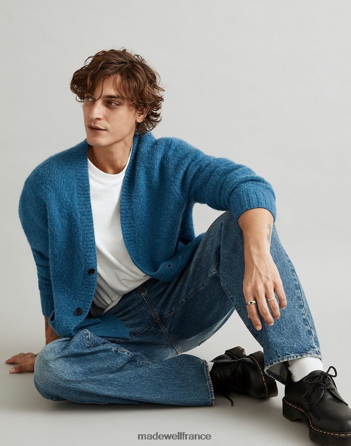 vêtements fr Madewell Hommes pull cardigan en laine mérinos mélangée lagon hthr DX8828337