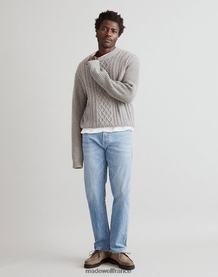 vêtements fr Madewell Hommes pull à col rond câblé gris clair DX8828333