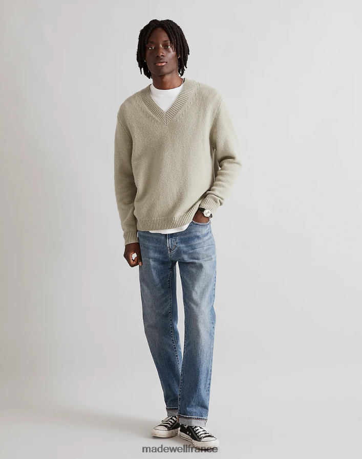 vêtements fr Madewell Hommes pull à col v en laine mélangée cyprès pâle DX8828341