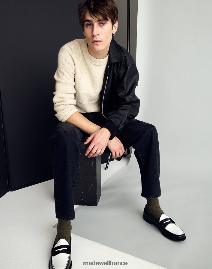 vêtements fr Madewell Hommes pull à damier sable clair bruyère DX8828344