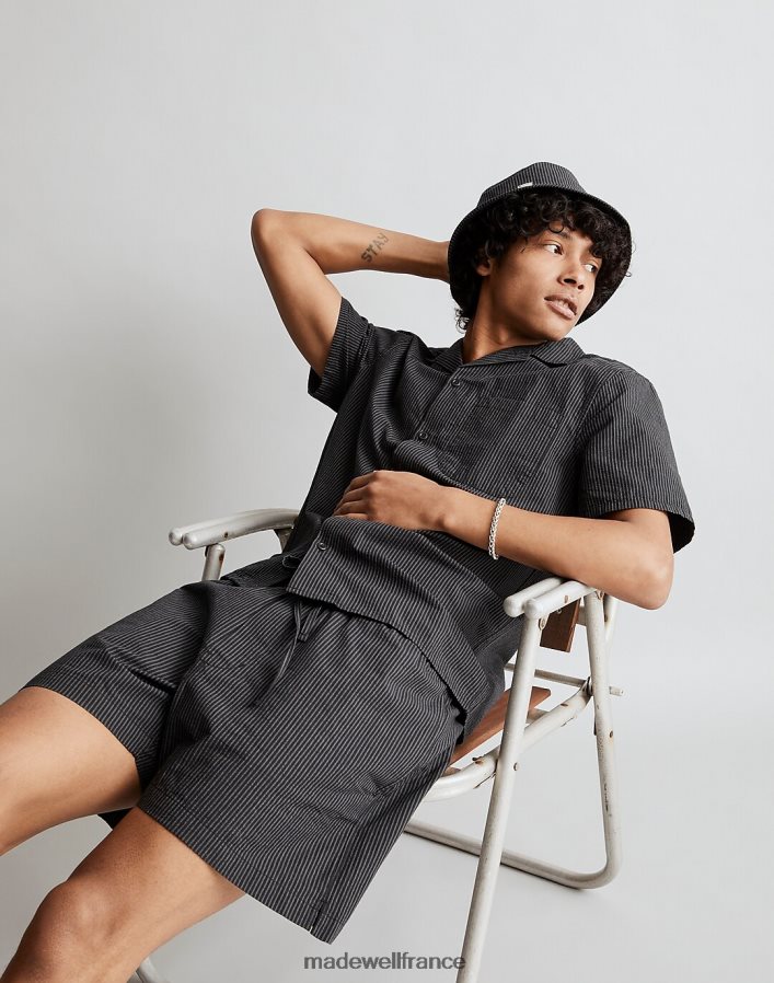 vêtements fr Madewell Hommes short de tous les jours en seersucker vrai noir DX8828320