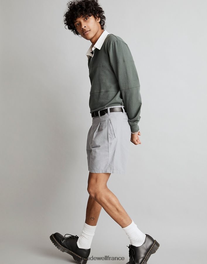 vêtements fr Madewell Hommes short plissé en coton et lin gris asphalte DX8828330