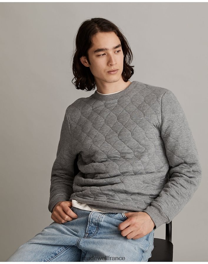 vêtements fr Madewell Hommes sweat matelassé gris clair DX8828620