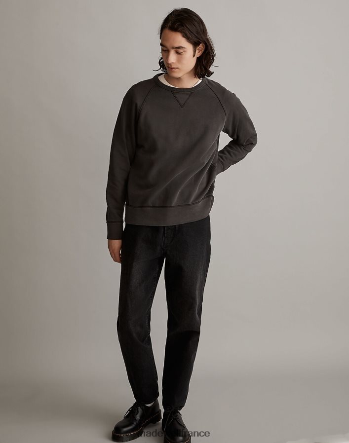 vêtements fr Madewell Hommes sweat-shirt à col rond teint en pièce gris clair DX882899