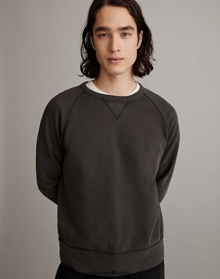 vêtements fr Madewell Hommes sweat-shirt à col rond teint en pièce gris clair DX882899
