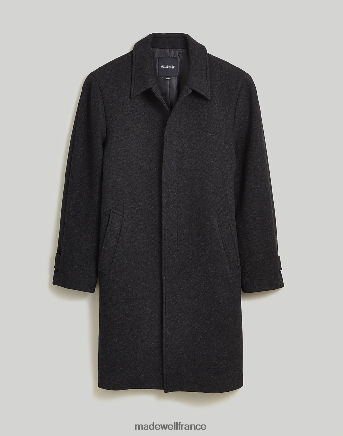 vêtements fr Madewell Hommes manteau boutonné sur le devant en tissu italien presque noir DX8828105