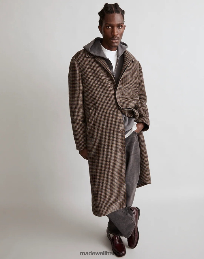 vêtements fr Madewell Hommes manteau pied-de-poule en tissu italien plaid à carreaux marron DX8828108