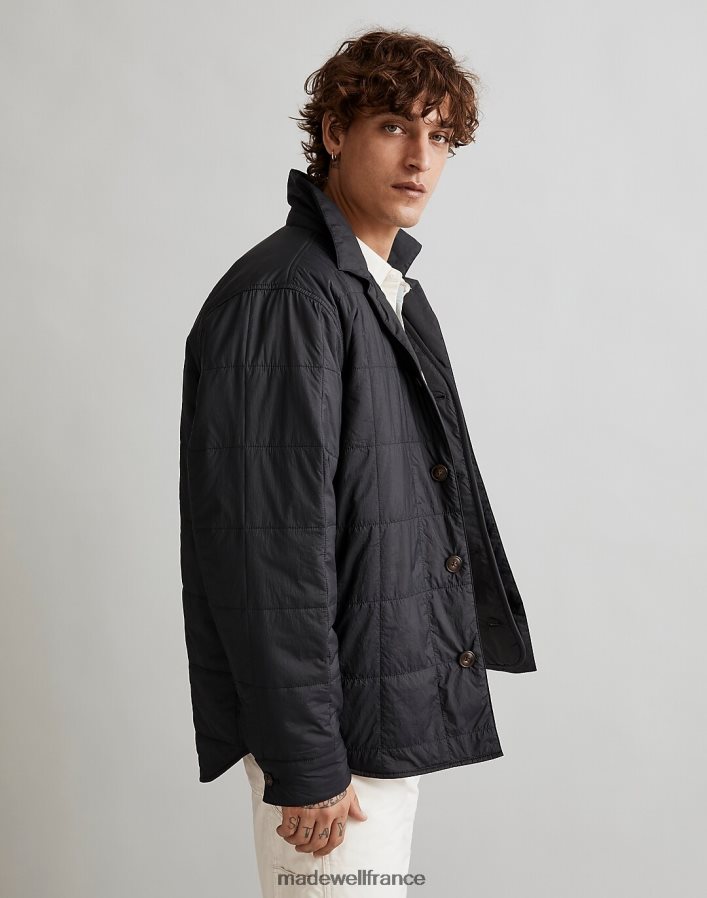 vêtements fr Madewell Hommes veste-chemise à doublure matelassée vrai noir DX8828101