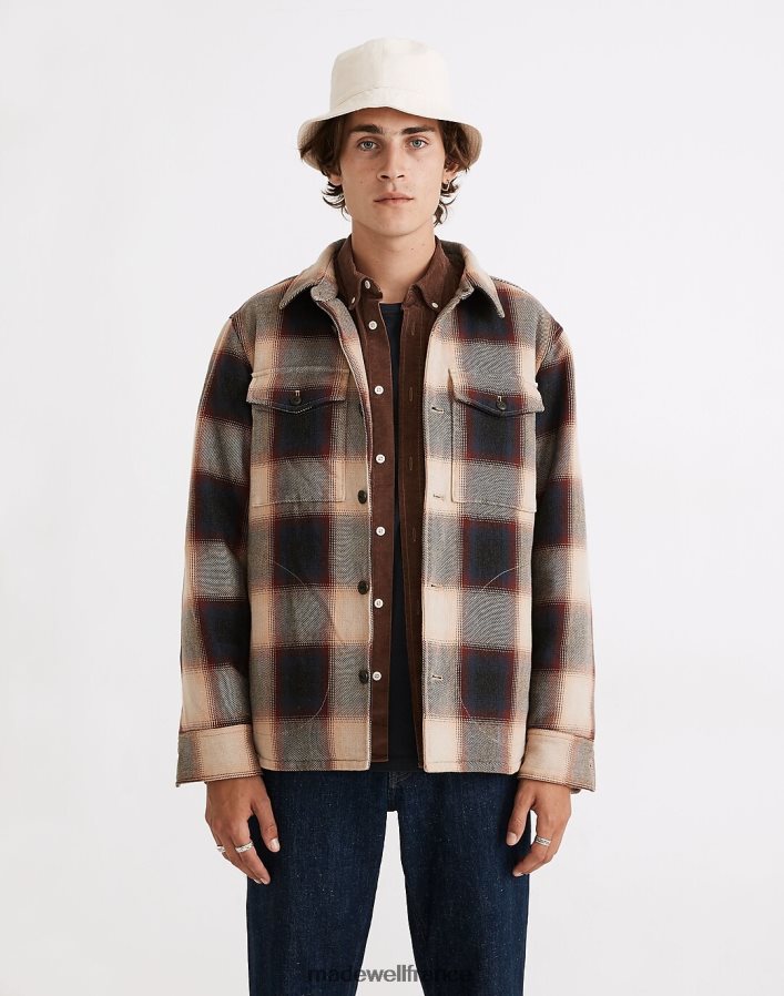 vêtements fr Madewell Hommes veste-chemise matelassée à carreaux acajou bruni DX8828118