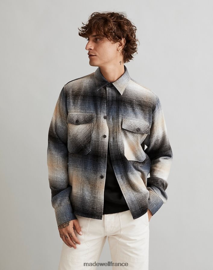 vêtements fr Madewell Hommes veste kingston à carreaux ombrés couloir brun DX8828435